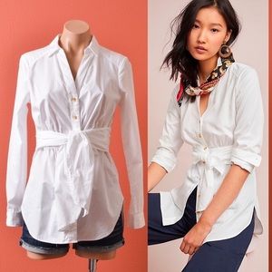 Maeve Tie Front Poplin Shirt